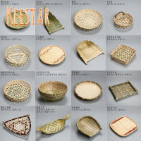 Keestar Handmadeตะกร้าไม้ไผ่Shau Keiไม้ไผ่ตะแกรงไม้ไผ่สานตะกร้าผลไม้ถาดของว่างในครัวเรือนเทคโนโลยีถักวงกลมDustpan