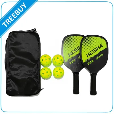 Pickleball Paddle Set Pickleball Rackets Ball Set 2 Rackets &amp; 4 Pickleball Balls With Carrying Bag For Men Women