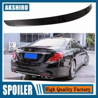 สปอยเลอร์เส้นใยคาร์บอน W222สไตล์ AMG Boot Trunk Lip สำหรับ Mercedes S Class W222 4-ประตูซีดาน2014 + S350 S400 S450 S600 S500