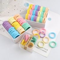 【CC】◆✘  50-100Pcs Elastic Rubber Bands Kids Color Hair Band Seamless Ties Accessories Ponytail Scrunchies