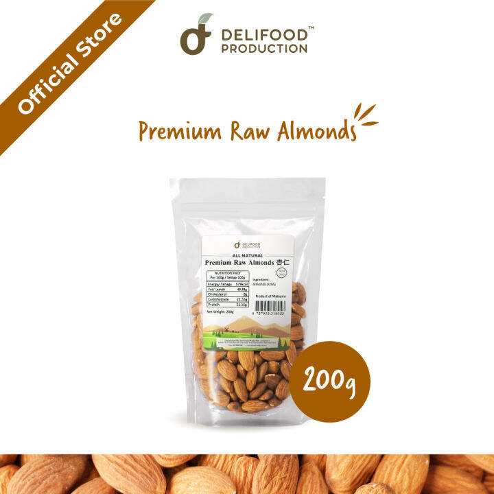 Premium Raw Almonds 200g Lazada