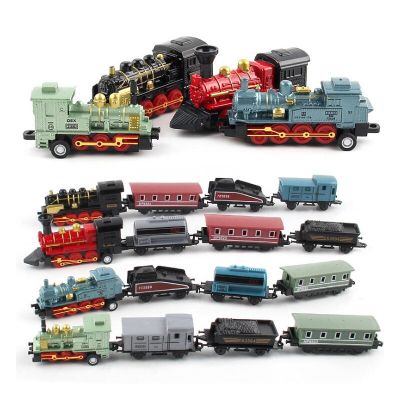 Scale 1:60 Miniature Antique Steam Train Alloy Model Kids Toys Gifts Diy Building Sand Table Scene Layout Diorama Kits 1Set