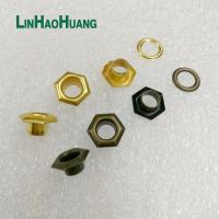 100sets/lot metal eyelets with washer hexagon / sexangle metal grommets for garments shoes  Pliers