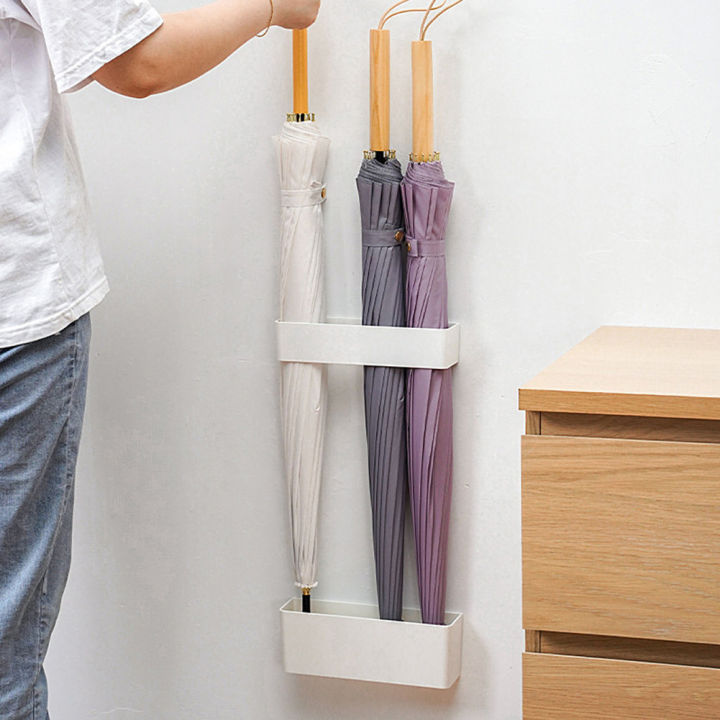 Wall Mounted Umbrella Stand Punch-free Umbrella Holder Shelf Standing ...