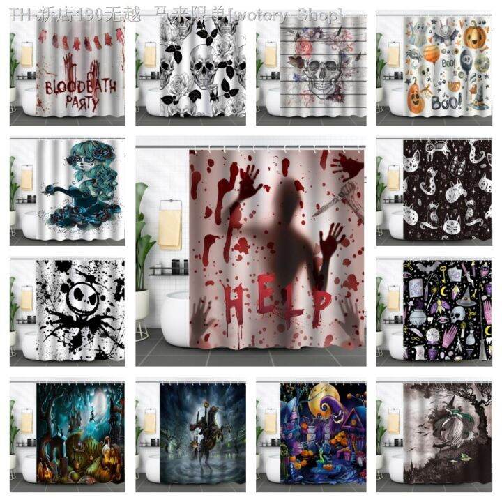 cw-scary-shower-curtains-decoration-fabric-gothic-curtain-with-hooks-cortinas