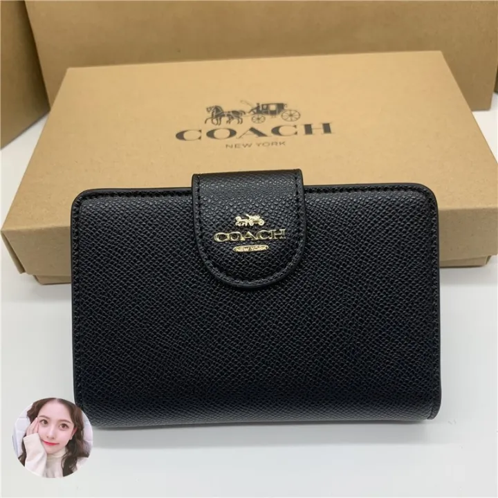 จัดส่งฟรี-ของแท้-100-coach-กระเป๋าสตางค์ผู้หญิง-กระเป๋าสตางค์ใบกลาง-กระเป๋าสตางค์หนังสแนป-กระเป๋าใส่เหรียญ-0082