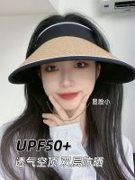 ㍿ Sunshade hat womens summer foldable anti-UV cover face large eaves empty top sun hat cycling sun hat womens style