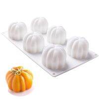 【lz】♙☈◈  Halloween Pumpkin Silicone Cake Mold 6 Cavity Bakeware Pan Ferramentas de Decoração Chocolate Mousse Sorvete Geléia Pudim Sobremesa Mousse