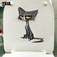 YOJA 18.9*22.5CM Angry Cat Funny Room Wall Decor Decals Personality Toilet Seat Stickers T1-0152 Wall Stickers Decals