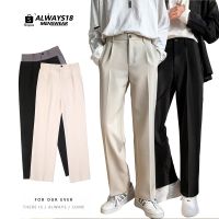 CODai424839 Slack pants For Men Wide-leg Suit pants black pants Student Casual pants authentic Korean Style Unisex Loose Korean summer thin fashion trendy Straight Cut All Match Plain Trousers