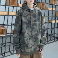 Mens Casual Camouflage Hoodies เสื้อชายแฟชั่นหลวม Hip Hop Pullover Hooded ชายขนาดใหญ่ Drawstring Tops Streetwear