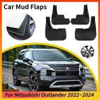 บังโคลนรถ4X สำหรับ Mitsubishi Outlander แผ่นบังโคลน GM GM GN ZM 2022 2023 2024อุปกรณ์เสริมฝาครอบแผ่นกันกระเซ็นด้านหน้าและด้านหลัง