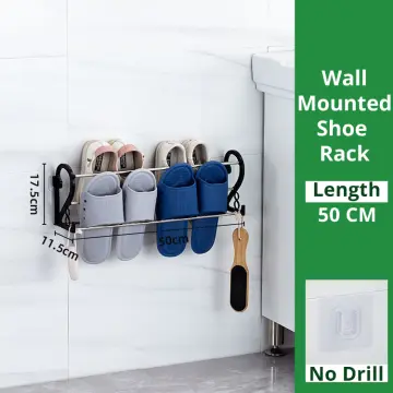 1pc Wall-mounted Shoe Rack With Self-adhesive Towel Rack, Multi-functional  Space Saving Organizer For Bathroom