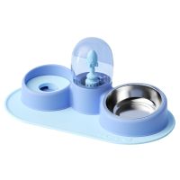 2 In 1 Pet Tableware ชามอาหารสุนัข Non-Spill Automatic Water Dispenser Combo Set สำหรับ Cat Panda Bowl