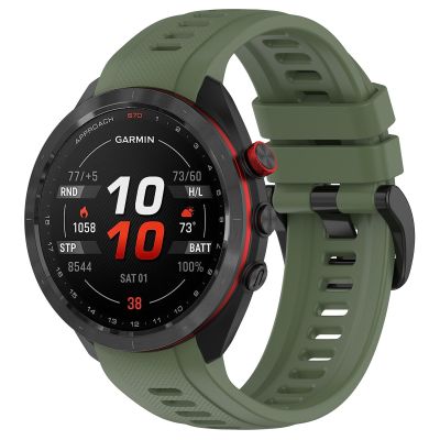สำหรับซิลิโคนกีฬา Garmin S70 47มม. 22มม. สายนาฬิกาข้อมือ (สีเขียวเข้ม) (ขายเอง)