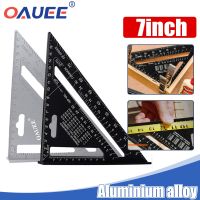 Oauee Triangle Ruler 7inch Aluminum Alloy Angle Protractor Speed Metric Square Measuring Ruler For Building Framing Tools Gauges Shoes Accessories