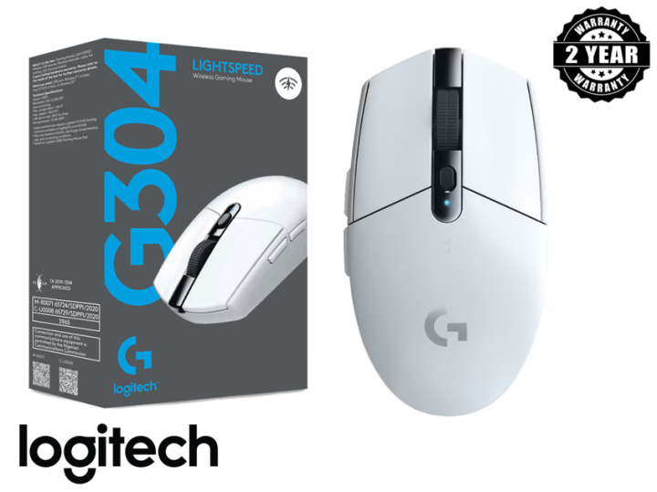 Logitech G304 White LIGHTSPEED Wireless Gaming Mouse (12,000 DPI / HERO ...