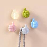 Creative Thumbs up Punch-Free Hooks Bathroom Kitchen Hooks For Towel Plug Data Cable Wall Hooks Soft Silicone Self Adhesive Hook