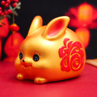 National Fashion Golden Hare Sending Blessing Coin Bank Creative Zodiac Year Of Rabbit Savings Bank Decoration Childrens New Year Gift Toy Gift