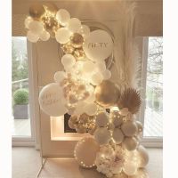 White Cream Beige Balloon Garland Arch Kit 50th Birthday Decoration Wedding Engagement Baby Shower Party Christening