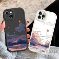 【Great. Cell phone case】 เคส Redmi 9A 9C 9T 10 10C Note 8 Pro 9 11 9S 10S 11S X3 M3 NFC เลนส์วงรีนุ่มเคสครอบโทรศัพท์ป้องกันภูเขาพระอาทิตย์ตก