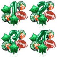 【hot】☒ 6pcs/lot Rugby Theme Soccer Balloons Set Teens Age 1-9 Teenager Birthday Ballons Globos