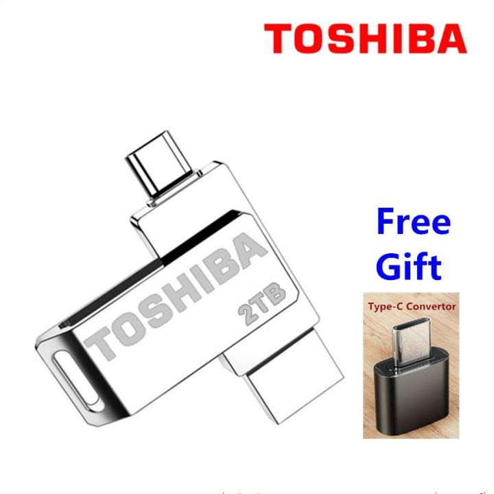 จัดส่งฟรี-cod-toshiba-2-in-1-otg-โลหะ-usb-2-0ไมโคร-usb-คู่-usb-แฟลชไดรฟ์หน่วยความจำด้วยอะแดปเตอร์-type-c-ฟรี