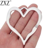 ZXZ 2pcs Large Open Heart Charms Pendants for Necklace Jewelry Making Findings 76x67mm