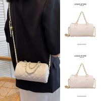 Summer high-end all-match niche small bag women 2023 new rhombus chain foreign style messenger cylinder bag 【BYUE】