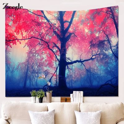 Zeegle Tapestry House Hanging Season Couches Home Decoration Accessories Blanket Large Polyester Tapestry Colorful Leaf Pattern