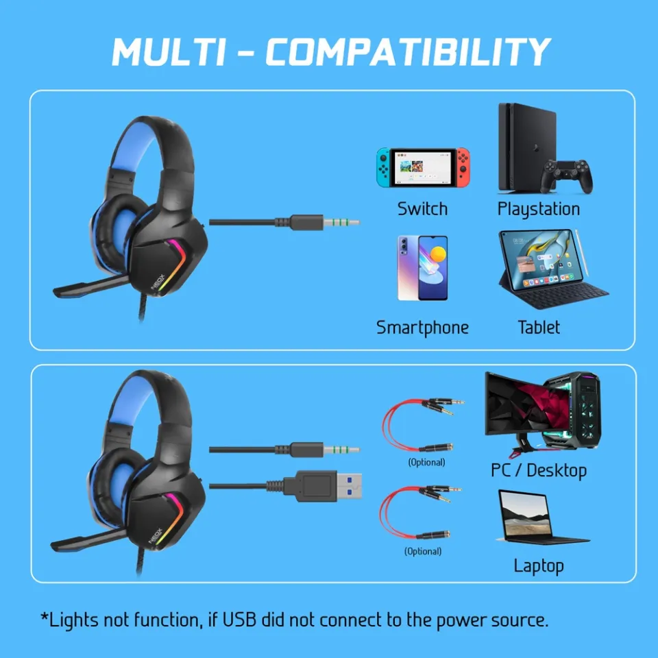 READY STOCK]Alcatroz Neox HP500 RGB Wired Gaming Headphone with