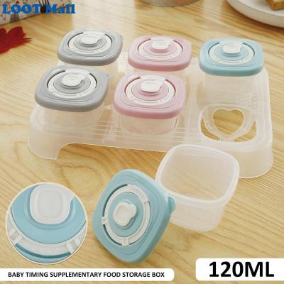 Makanan Toples เก็บอาหารแบบพกพาสำหรับเด็ก6ชิ้นภาชนะบรรจุอาหารความจุขนาดใหญ่120มล. พร้อมฝาปิดกันอากาศเข้ากล่องเก็บกล่องเก็บอาหารอาหาร Makanan Toples เด็กทารกสำหรับกลางแจ้งกล่องเก็บอาหารแบบพกพา