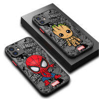 Phone Case for Apple iPhone 13 Pro Max XR 12 Mini SE 15 14 Plus 11 Pro 8 XS X 7 Cartoon Marvel Groot Spiderman Shockproof Cover