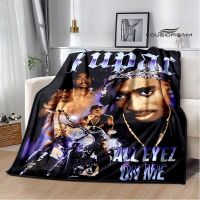 2PAC hip -hop singer fashion printed blanket warm bed blanket soft and comfortable blanket home travel blanket birthday gift