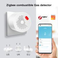 Tuya Zigbee เซ็นเซอร์ก๊าซธรรมชาติที่ติดไฟได้ในครัวเรือนสมาร์ท LPG ก๊าซปลุกตรวจจับการรั่วไหลของเซ็นเซอร์ความปลอดภัยจากอัคคีภัยสมาร์ท Homehot