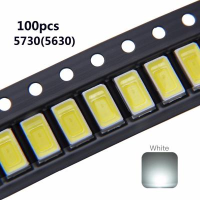 ไดโอด5730SMD SAMSUNG5630 100ชิ้น SMD5730สีขาวเย็น0.5W 3V LED 5630ชิปสว่างมาก5730SMD SMD5630ไดโอดเปล่งแสง PCB SMT 150mA