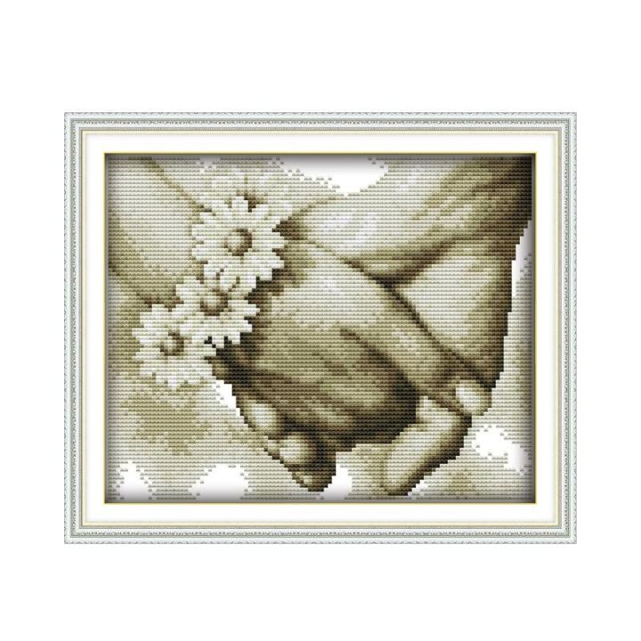 Hand in hand (3) cross stitch kit people lovers 14ct 11ct print canvas stitching embroidery DIY handmade needlework plus Needlework