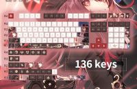 1set God Animation Keycap PBT Sublimation CHERRY Highly Mechanical Keyboard Keycap Walnut Game Anime Theme Keycaps