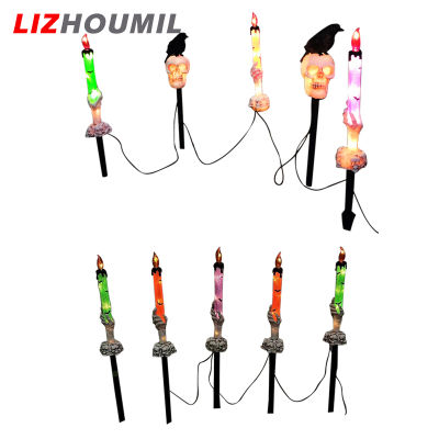 LIZHOUMIL 0.03W ไฟแสงอาทิตย์กลางแจ้งตัวจับเวลาอัตโนมัติกันน้ำอุปกรณ์ประกอบฉากฮาโลวีนสำหรับลานสนามหญ้าทางเดินในสวนตกแต่งระเบียง