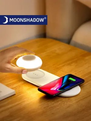 MOONSHADOW Night Light Inligent Led Sensor Bedroom Bedside USB Wireless Charging Eye Protection Night Lamp
