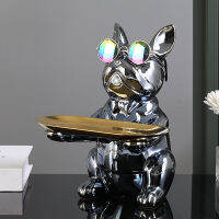 เซรามิค Electroplating Dog รูปปั้นประติมากรรม Aero Bull เครื่องประดับ Gathering ห้องนั่งเล่นในครัวเรือน Desktop Artware ตกแต่ง