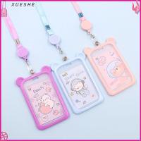 XUESHE 1PC ของขวัญสำหรับนักเรียน สายคล้องม้วนเก็บได้ เอกลักษณ์เฉพาะตัว ที่ใส่บัตร เคสคลุมบัตรเครดิต ซองใส่บัตรประชาชน ซองใส่บัตรรถเมล์