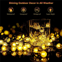 Solar String Lights 60 LED Outdoor Crystal Balls Waterproof Globe Fairy Lights 8 Modes Decoration Light for Patio Home Garden