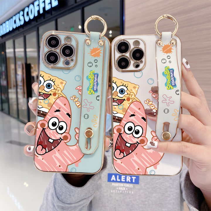 hontinga-เคสโทรศัพท์-realme-6-7-7i-7-pro-เคสโทรศัพท์หรูหราเคลือบโครเมี่ยมหรูหราของเด็กทารกลายการ์ตูนน่ารักเคสสี่เหลี่ยม-tpu-นิ่มป้องกันกล้องกัน-gores-ยางสำหรับเด็กผู้หญิง-มีสายรัดข้อมือ