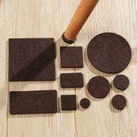 Brown Square &amp; Round Felt Furniture Leg Pads Thicken Self-Adhesive Table Chair Mat Floor Protectors Anti-Slip Mats Chair Fitting TV Accessories