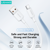 USAMS U84 Micro USB Cable 2A Fast Charging Data Cables สำหรับ Redmi Andriod สายชาร์จศัพท์มือถือ1M 2M 3M สายไฟ