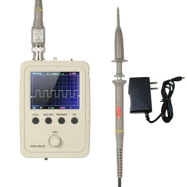 DSO Shell Oscilloscope DIY Kit w/Enclosure, 100MHz Probe, Clip Probe