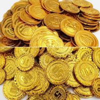 【YP】 50Pcs Plastic Pirate Gold Coin Game Denomination Childrens Supplies ation 88