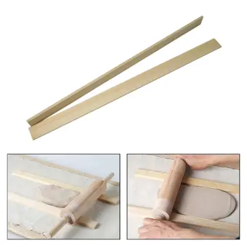 2pcs Rolling Pin Guides For Dough Thickness Rail & Clay Pottery With  Spacers And Baking Ruler Measuring Dough Strip For Kitchen