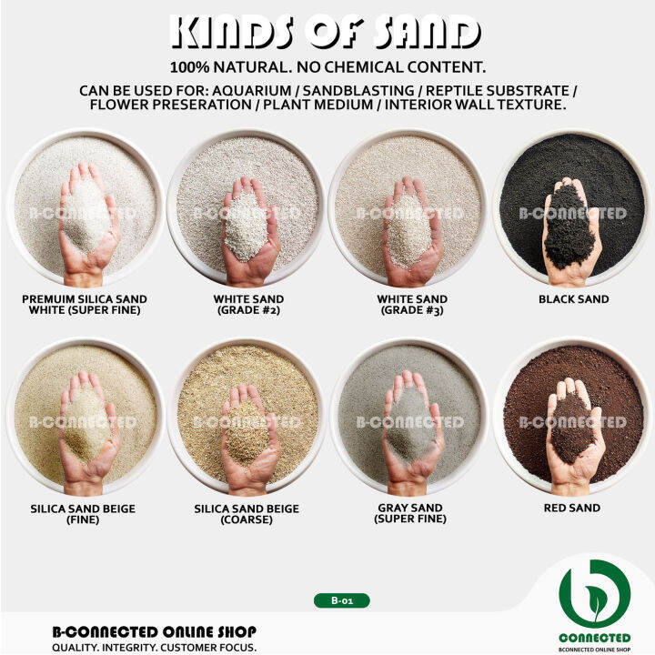 SILICA WHITE SAND GRADE2 1 KILO BY BCONNECTED / SILICA SAND